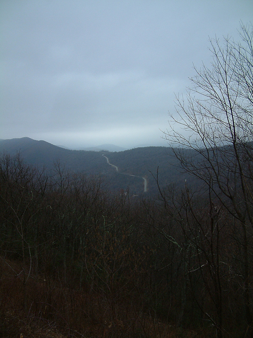 Last 1/6 of Reeds Gap Climb as seen from atop Wintergreen Ski Resort