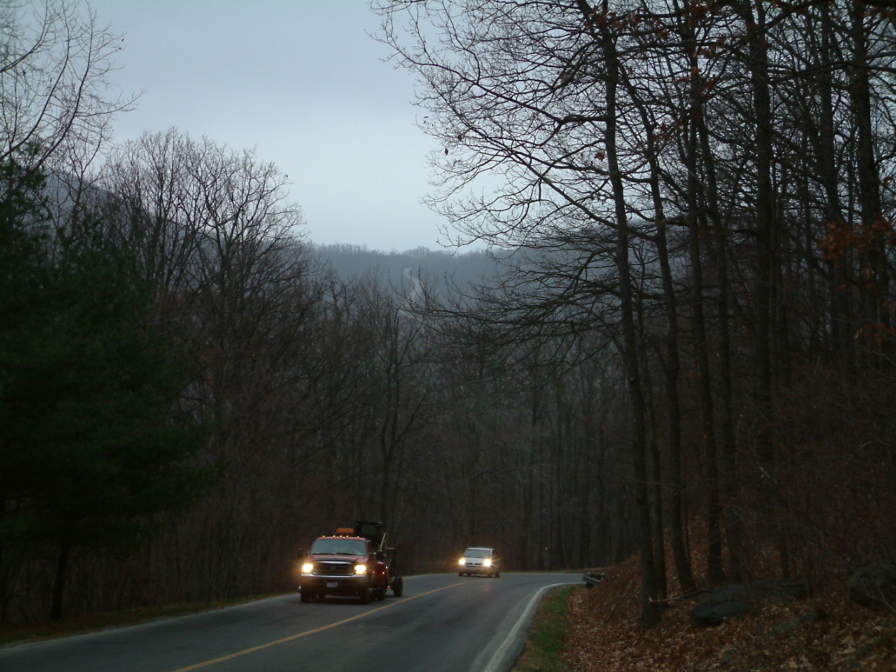 Reeds Gap finish at intersection of Blue Ridge Parkway, as seen from near entrance of Wintergreen Ski Resort