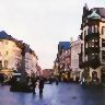 Looking down the street to the Porta  Nigra in Trier