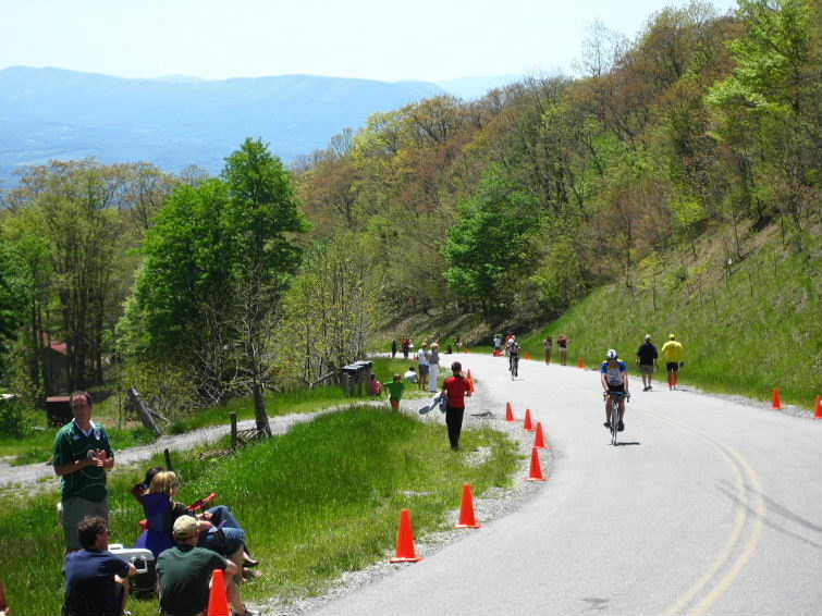 Approaching the finish at Mountain Lake